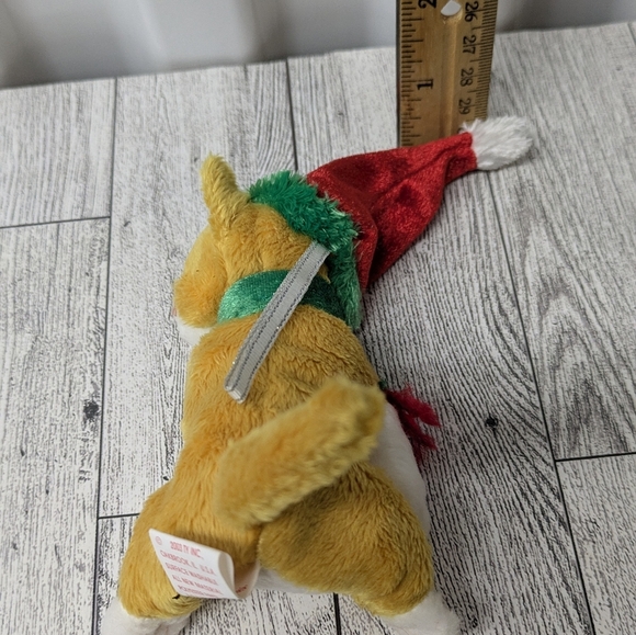 ty Jangle Beanie Babies Festive Cat Plush with Red Hat and Green Scarf - Picture 3 of 5